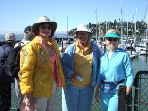 Holly, Jacquie, and Sue at the Sausalito, CA, ferry